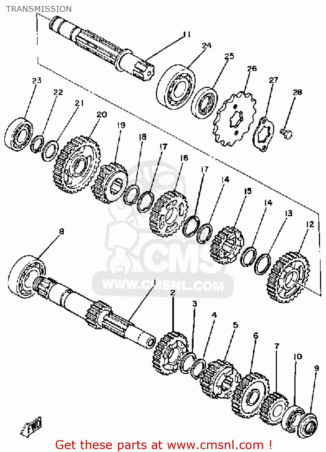 Yamaha SR250 1981 EXCITER1 USA TRANSMISSION buy original TRANSMISSION