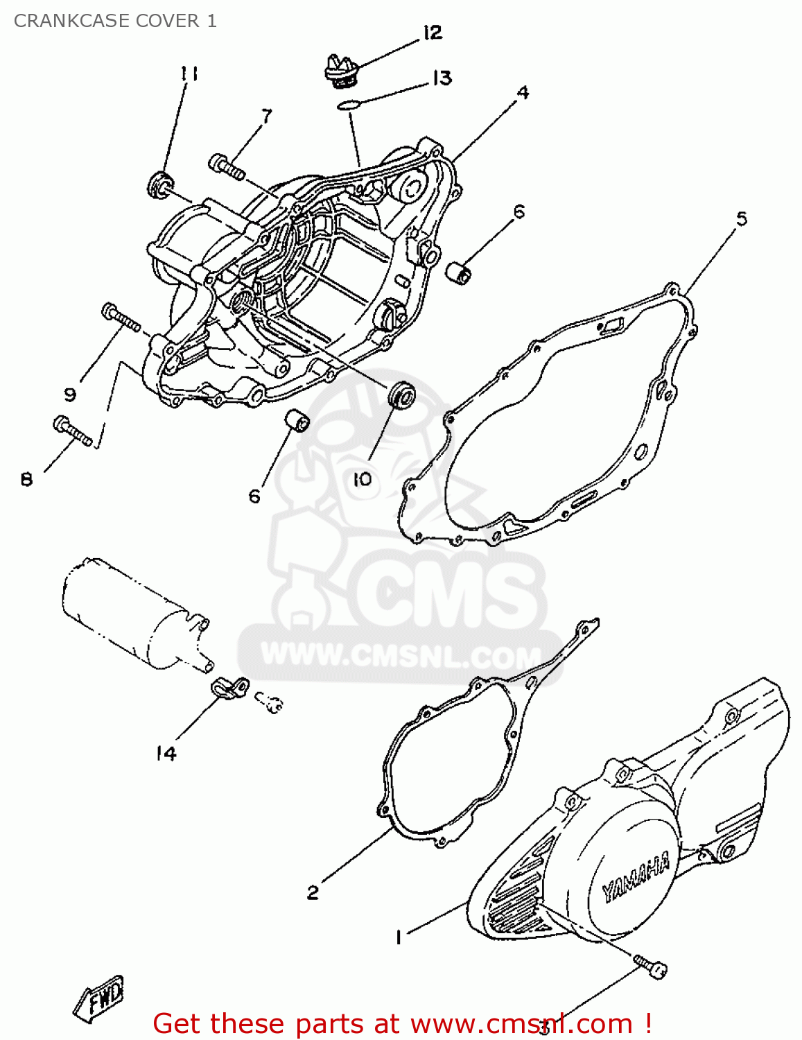 Yamaha SR250 1996 21L2 ITALY 2621L-354S1 CRANKCASE COVER 1 - buy ...