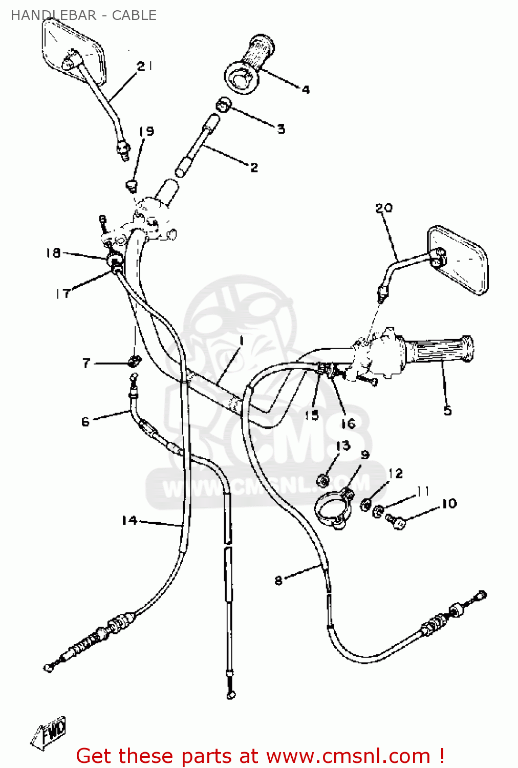 Yamaha SR250 EXCITER1 1982 (C) USA HANDLEBAR CABLE buy original