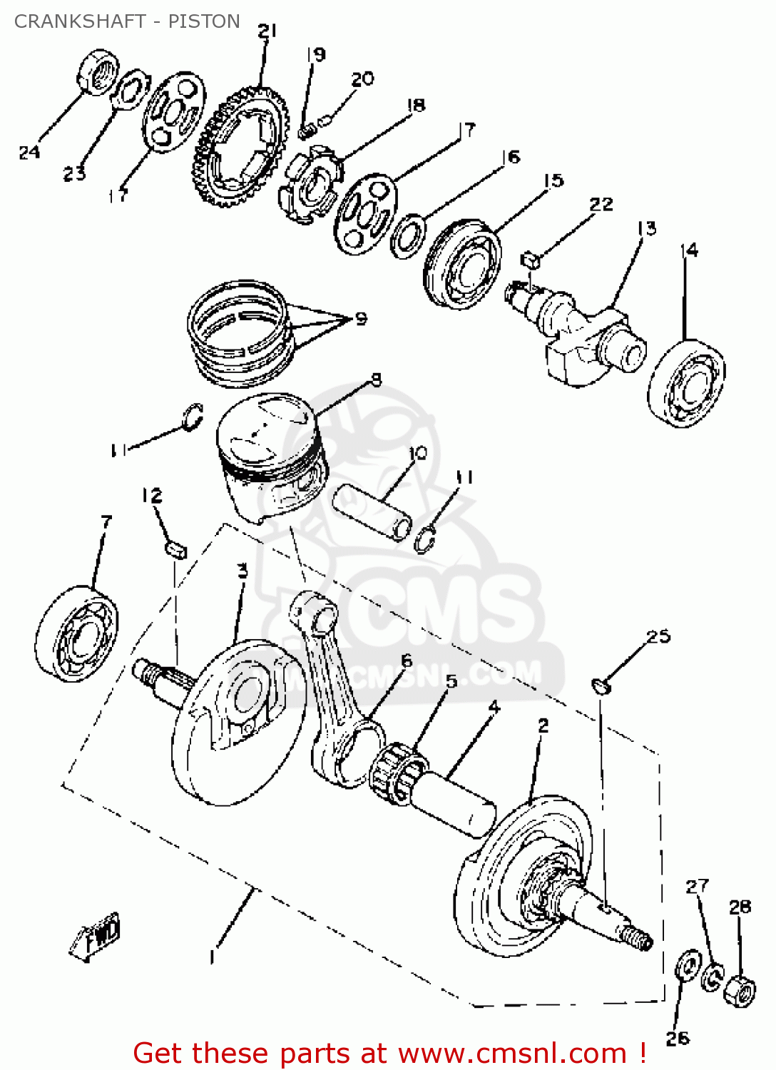 Yamaha SR250T 1981 EXCITER1 USA CRANKSHAFT - PISTON - buy original ...