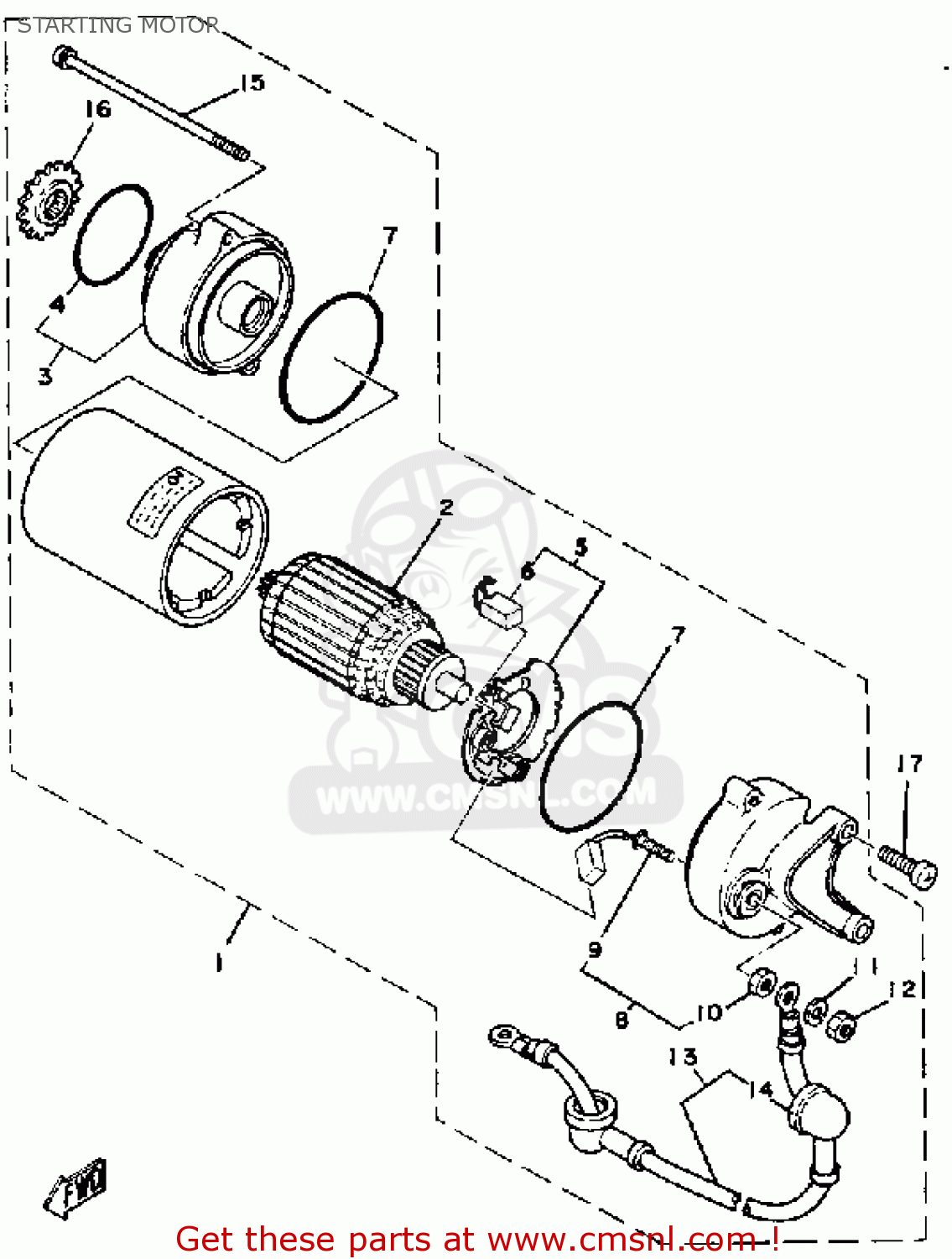Yamaha SR250T 1981 EXCITER1 USA STARTING MOTOR - buy original STARTING