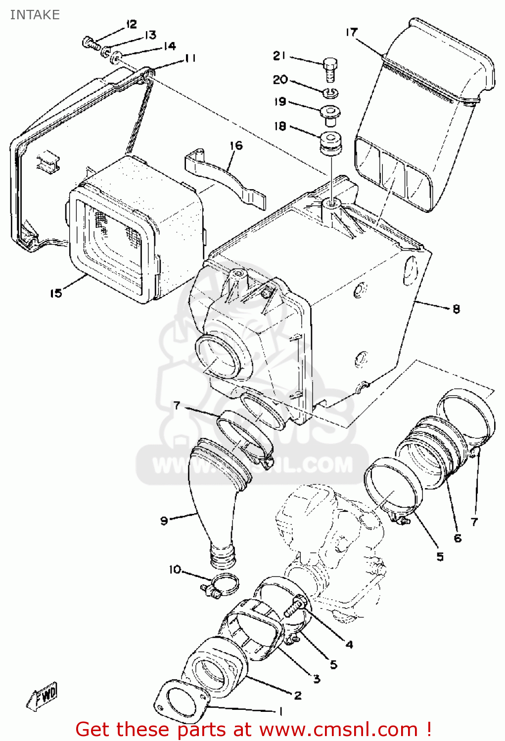 Yamaha SR500 1979 USA CANADA INTAKE - buy original INTAKE spares online