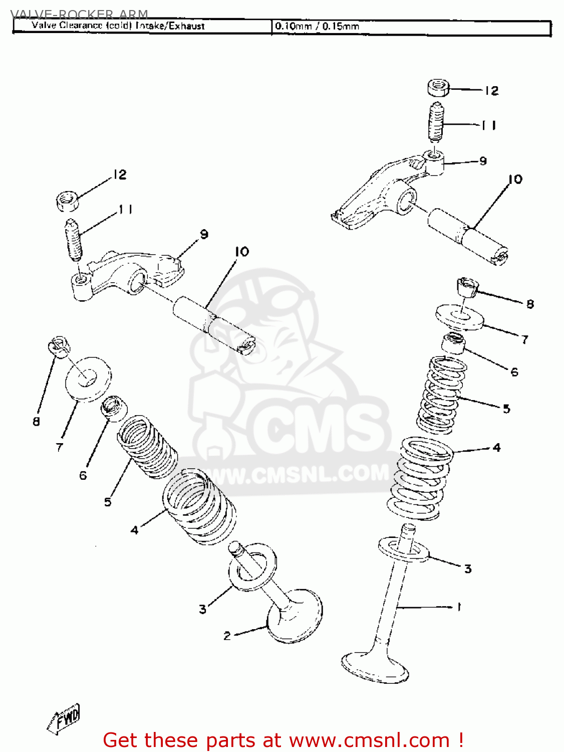 Yamaha SR500 1979 USA CANADA VALVEROCKER ARM buy original VALVE