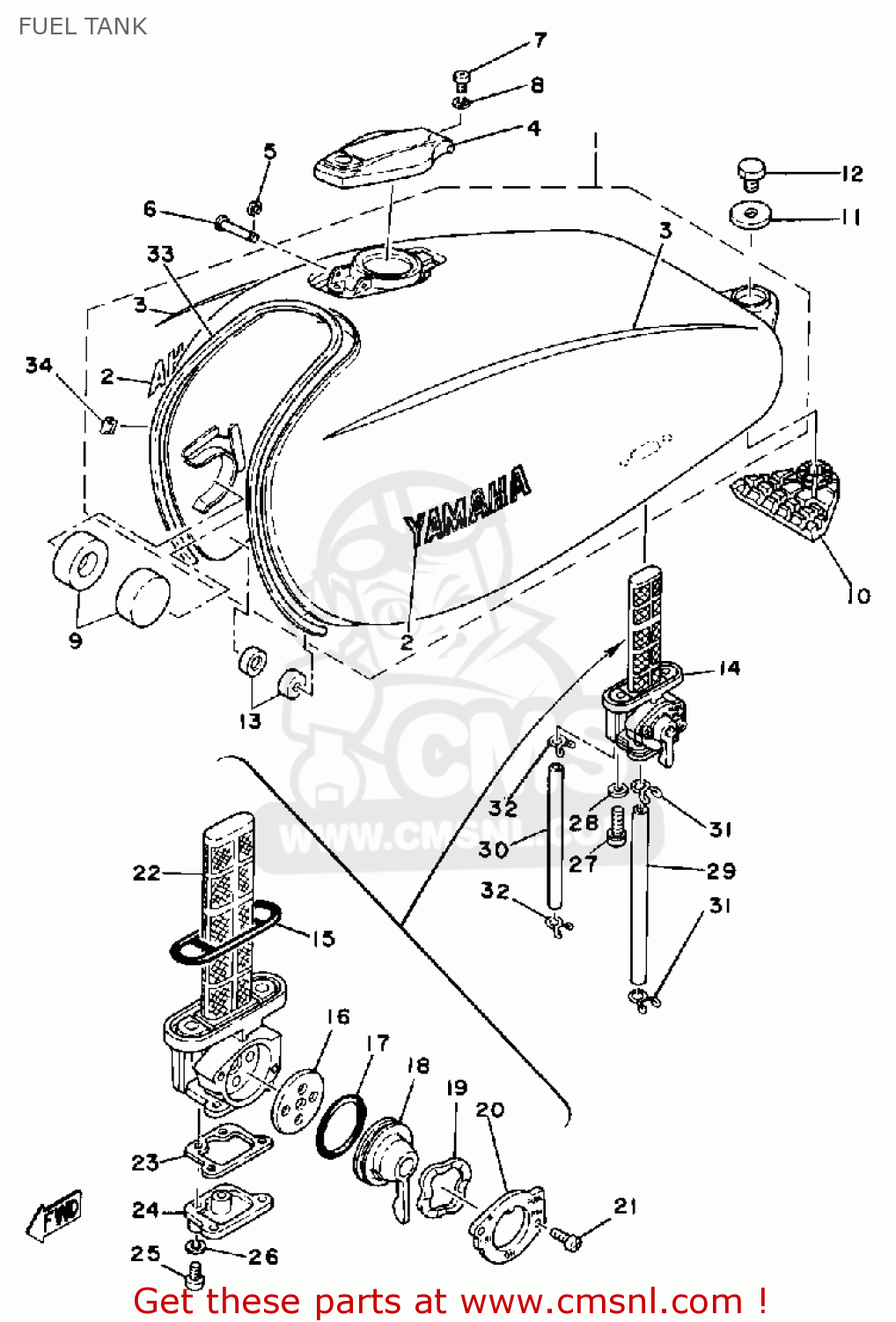 Yamaha SR500 1980 OCEANIA FUEL TANK - buy original FUEL TANK spares online