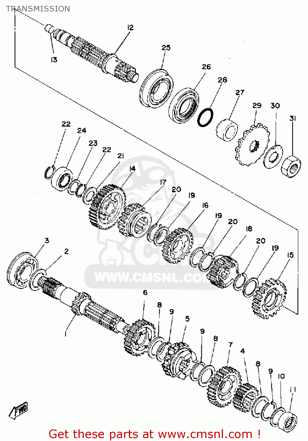 Yamaha SR500 1980 OCEANIA TRANSMISSION - buy original TRANSMISSION ...