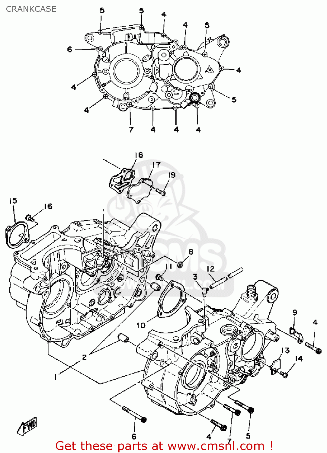 Yamaha SR500 1981 USA CRANKCASE - buy original CRANKCASE spares online