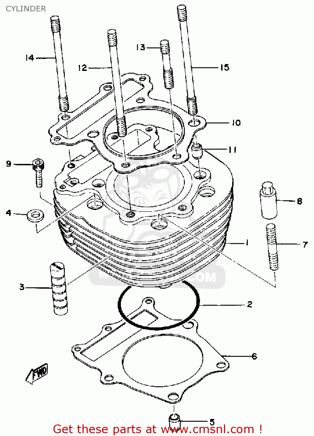 Yamaha SR500 1981 USA CYLINDER - buy original CYLINDER spares online