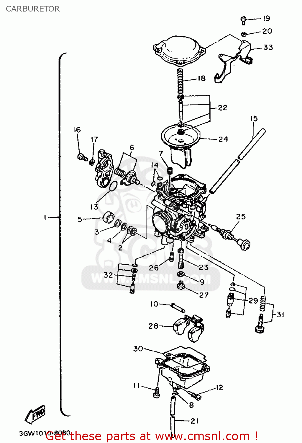 Yamaha SR500 1991 3EB3 GERMANY 213EB-332G1 CARBURETOR - buy original ...