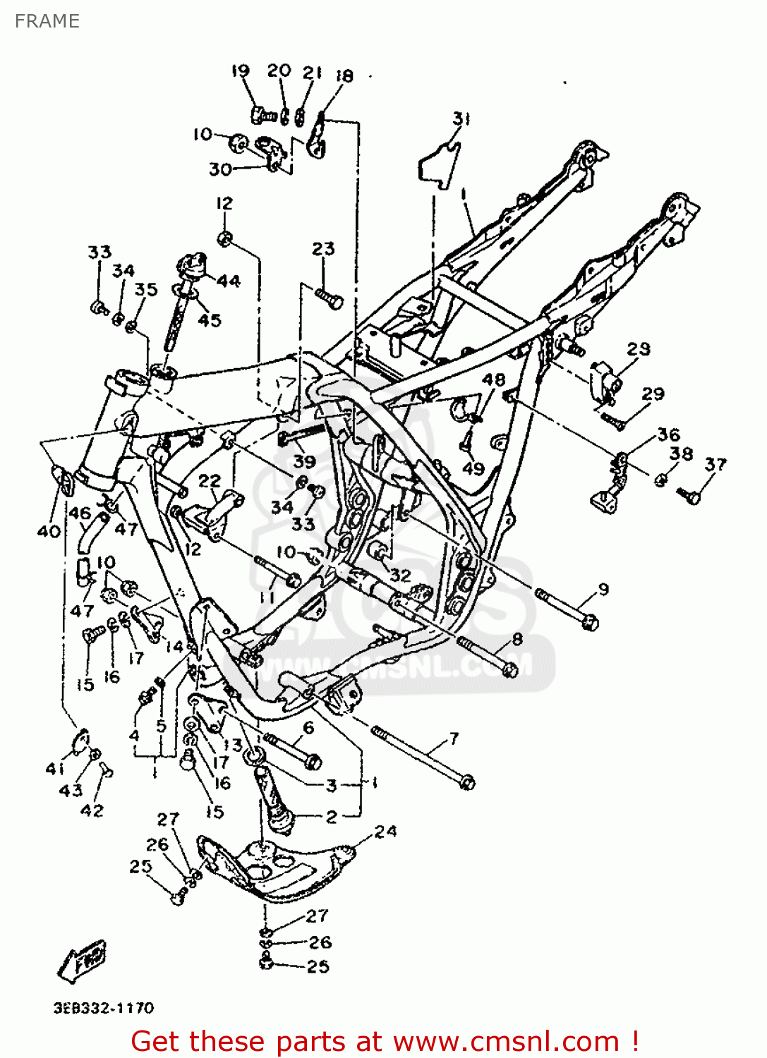 Yamaha SR500 1992 3EB4 GERMANY 223EB-332G1 FRAME - buy original FRAME ...