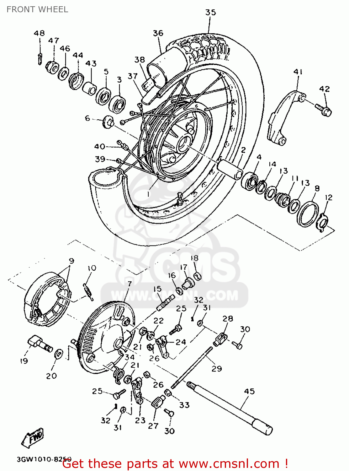 Yamaha SR500 1993 3EB5 EUROPE 233EB-300E1 FRONT WHEEL - buy original ...