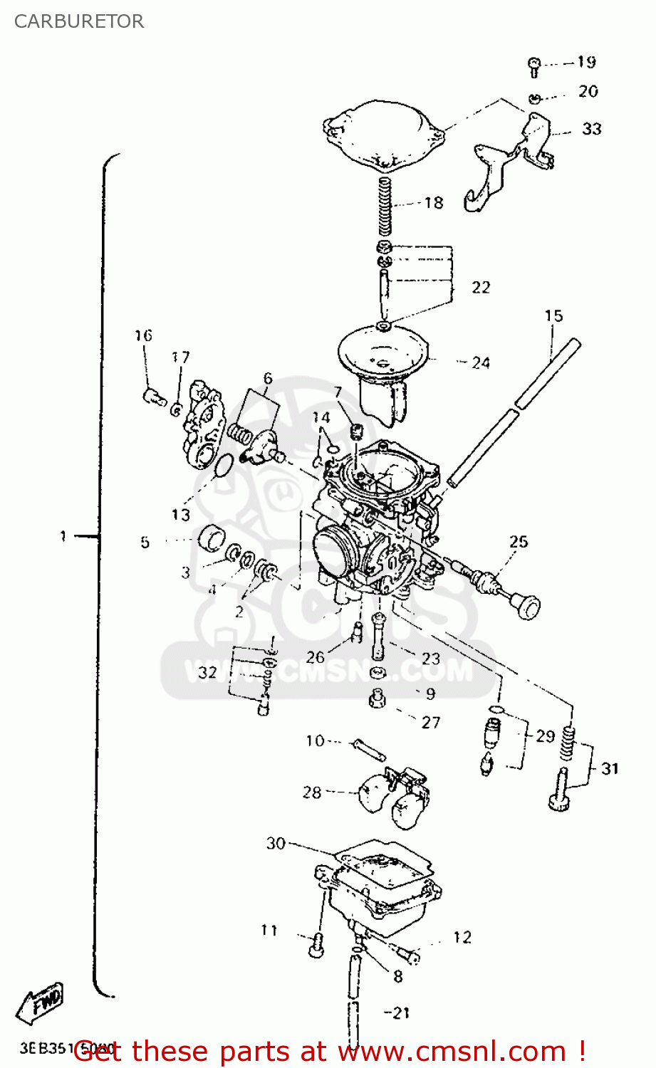 Yamaha SR500 1995 3EB6 EUROPE 253EB-300E1 CARBURETOR - buy original ...