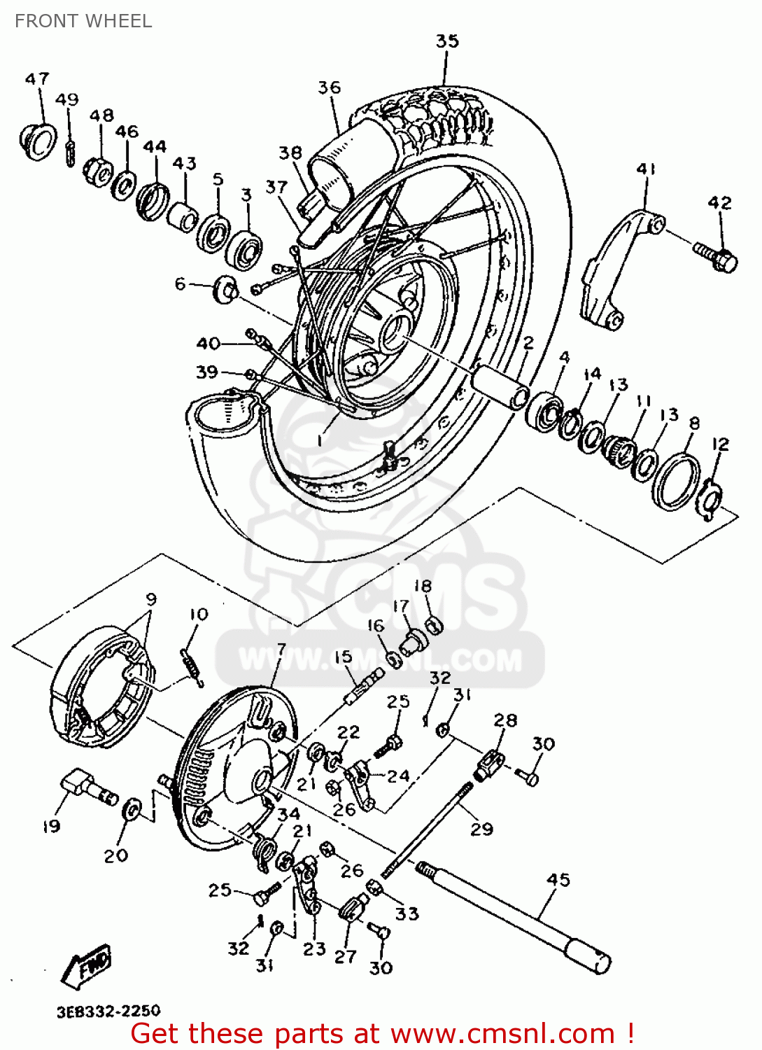 Yamaha SR500 1995 3EB6 GERMANY 253EB-332G1 FRONT WHEEL - buy original ...