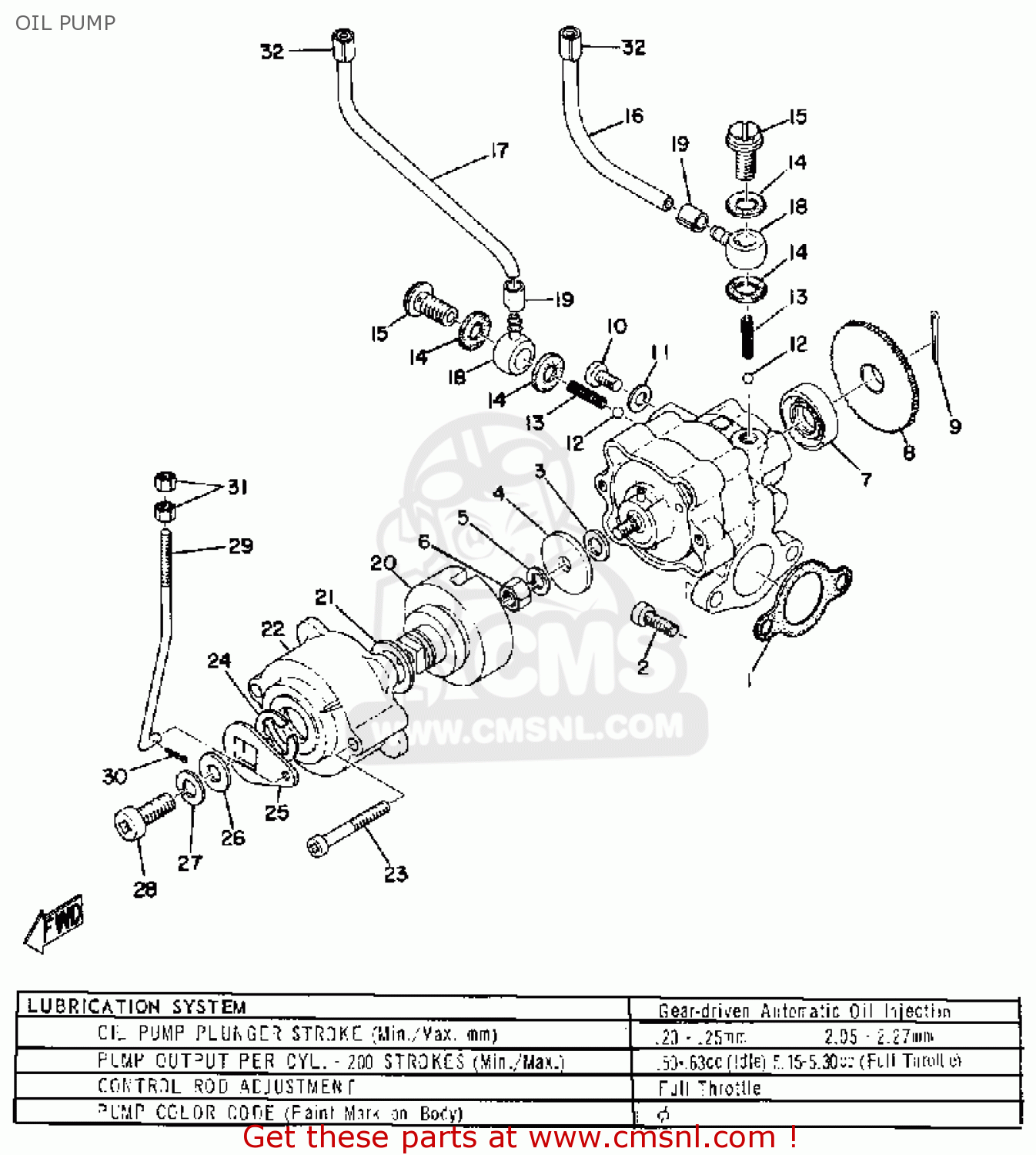 Yamaha SR643 1974 OIL PUMP - buy original OIL PUMP spares online