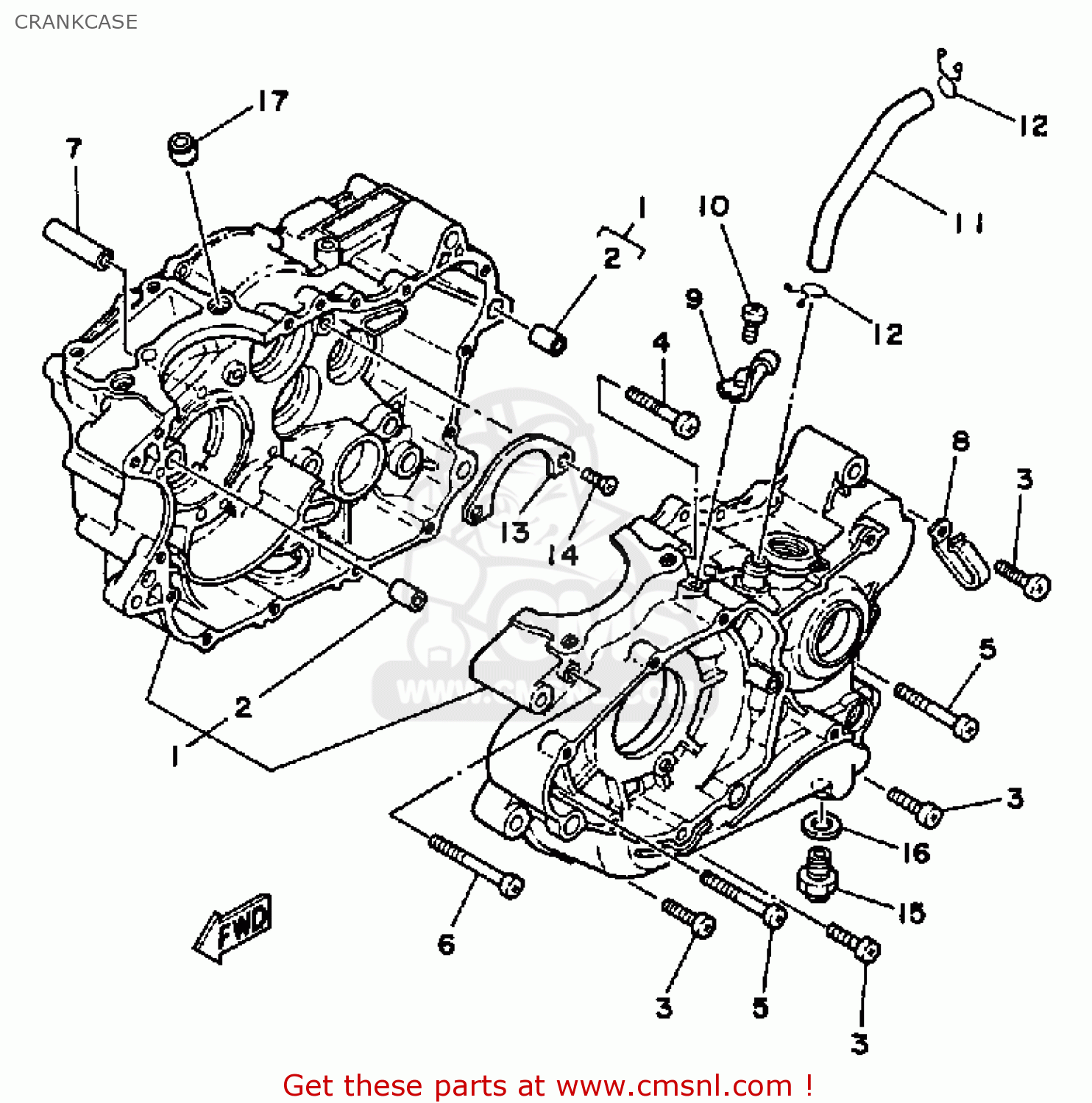 Yamaha SRX250T 1987 CRANKCASE - buy original CRANKCASE spares online