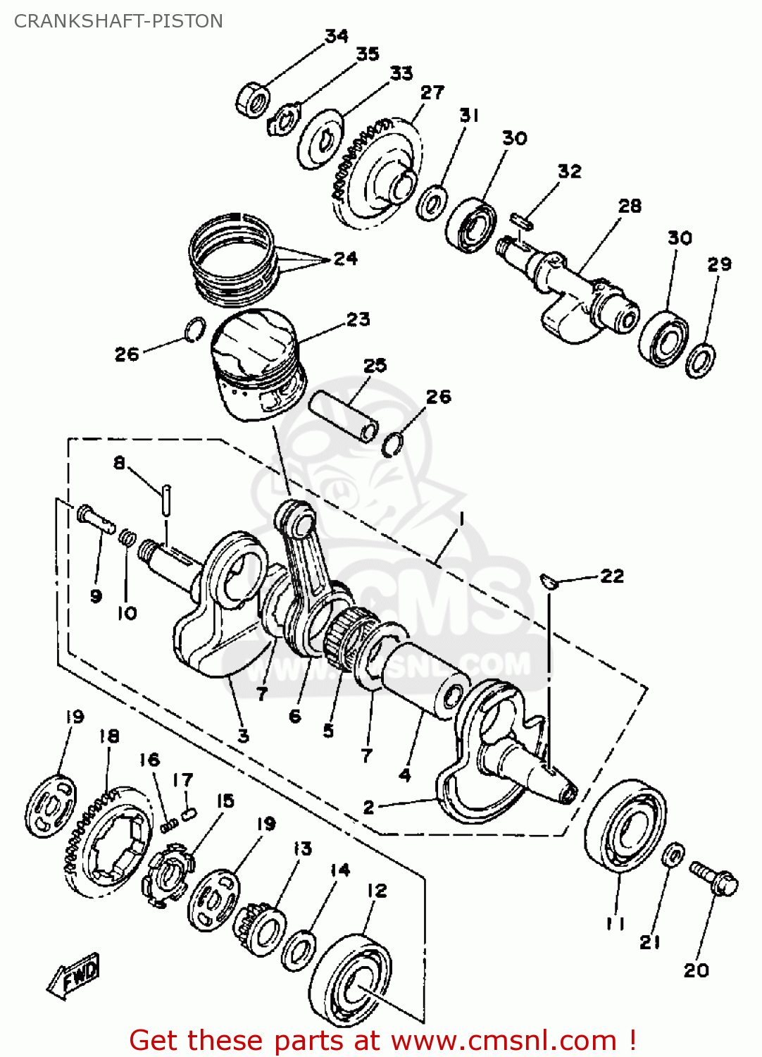 Yamaha SRX250T 1987 CRANKSHAFT-PISTON - buy original CRANKSHAFT-PISTON ...