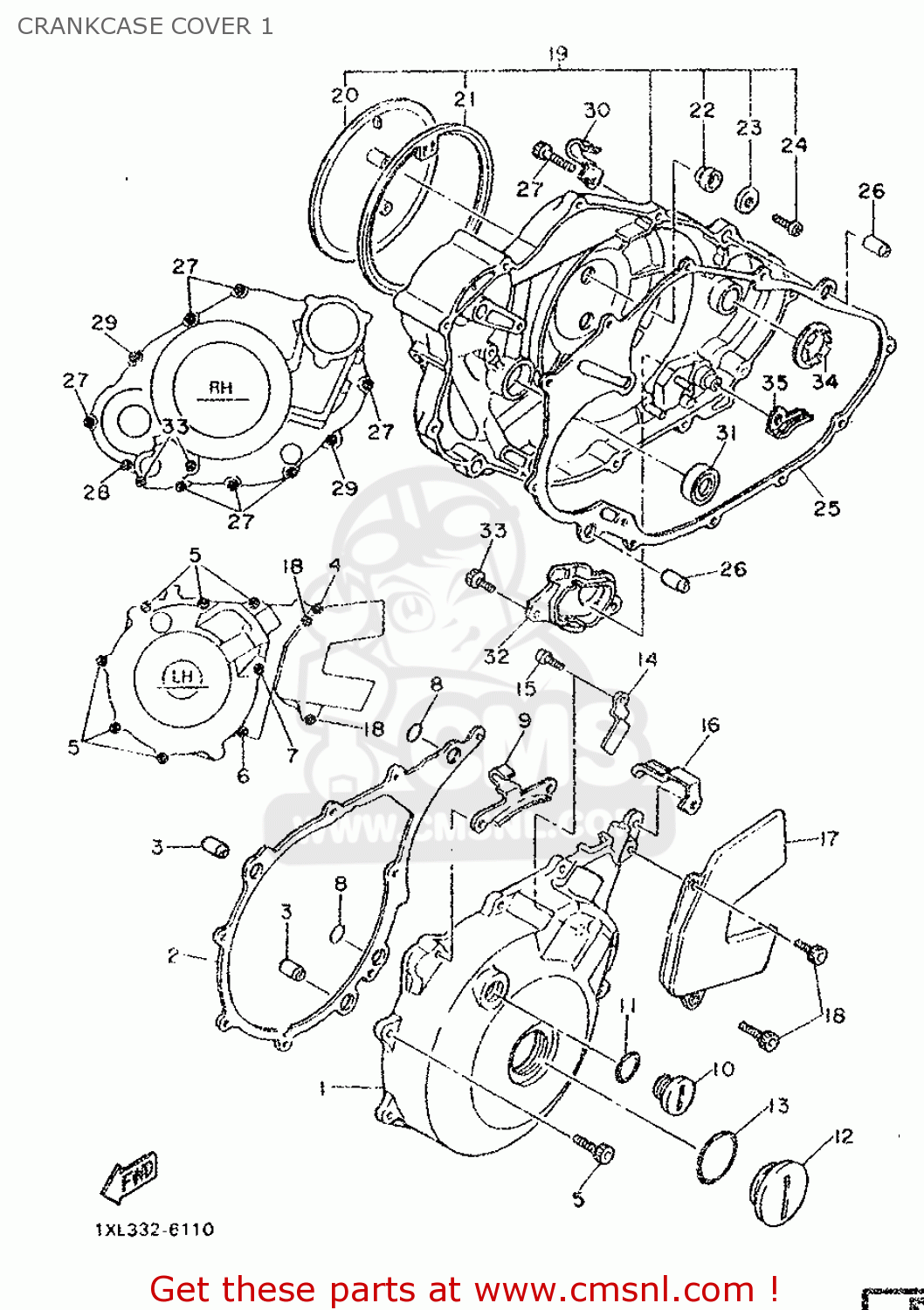 Yamaha SRX600 1986 1XL EUROPE 261XL-300E1 CRANKCASE COVER 1 - buy ...