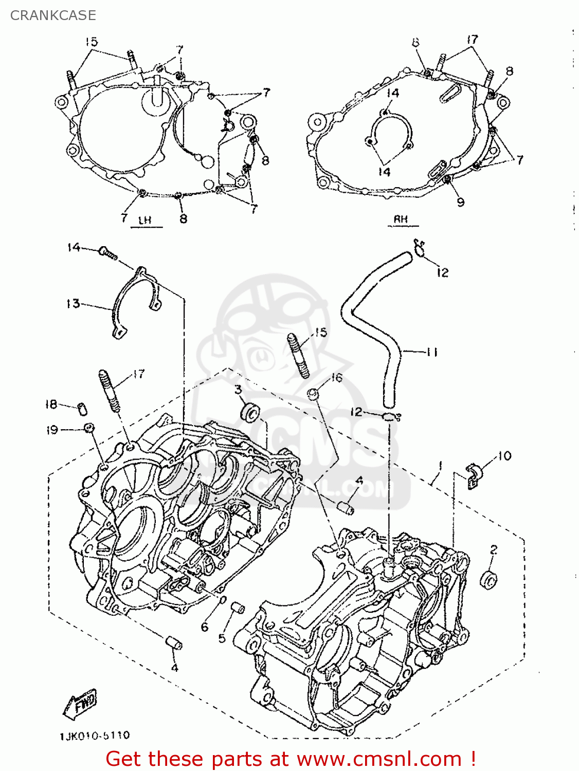 Yamaha SRX600 1986 1XL EUROPE 261XL-300E1 CRANKCASE - buy original ...