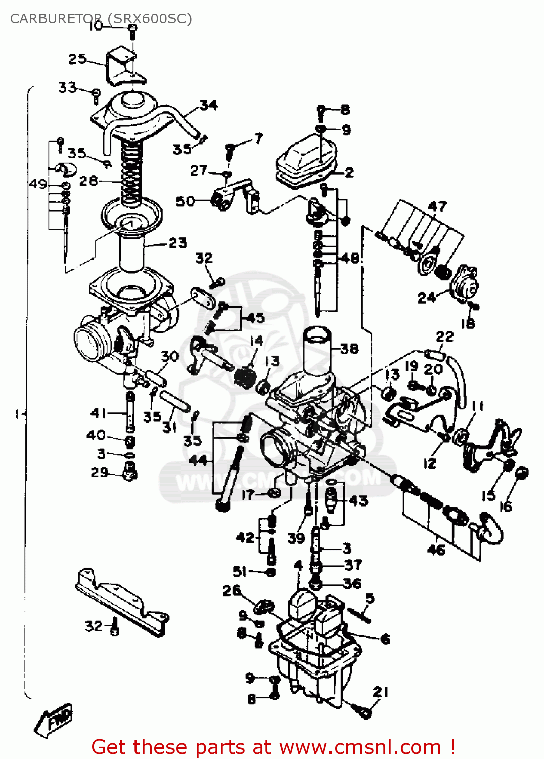 Yamaha SRX600SC 1986 CARBURETOR (SRX600SC) - buy original CARBURETOR ...