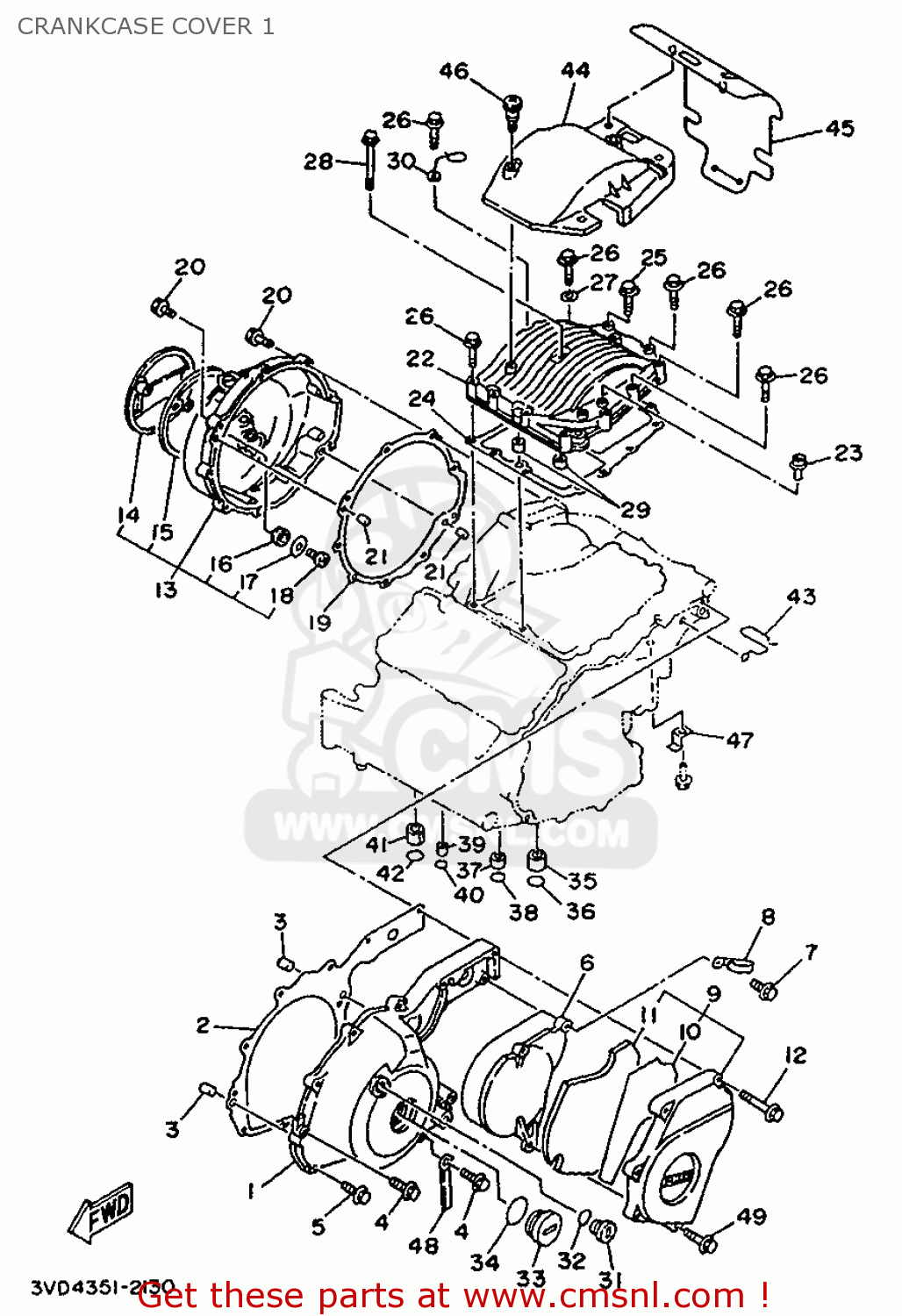 Yamaha TDM850 1992 3VD4 EUROPE 223VD-300E2 CRANKCASE COVER 1 - Buy ...