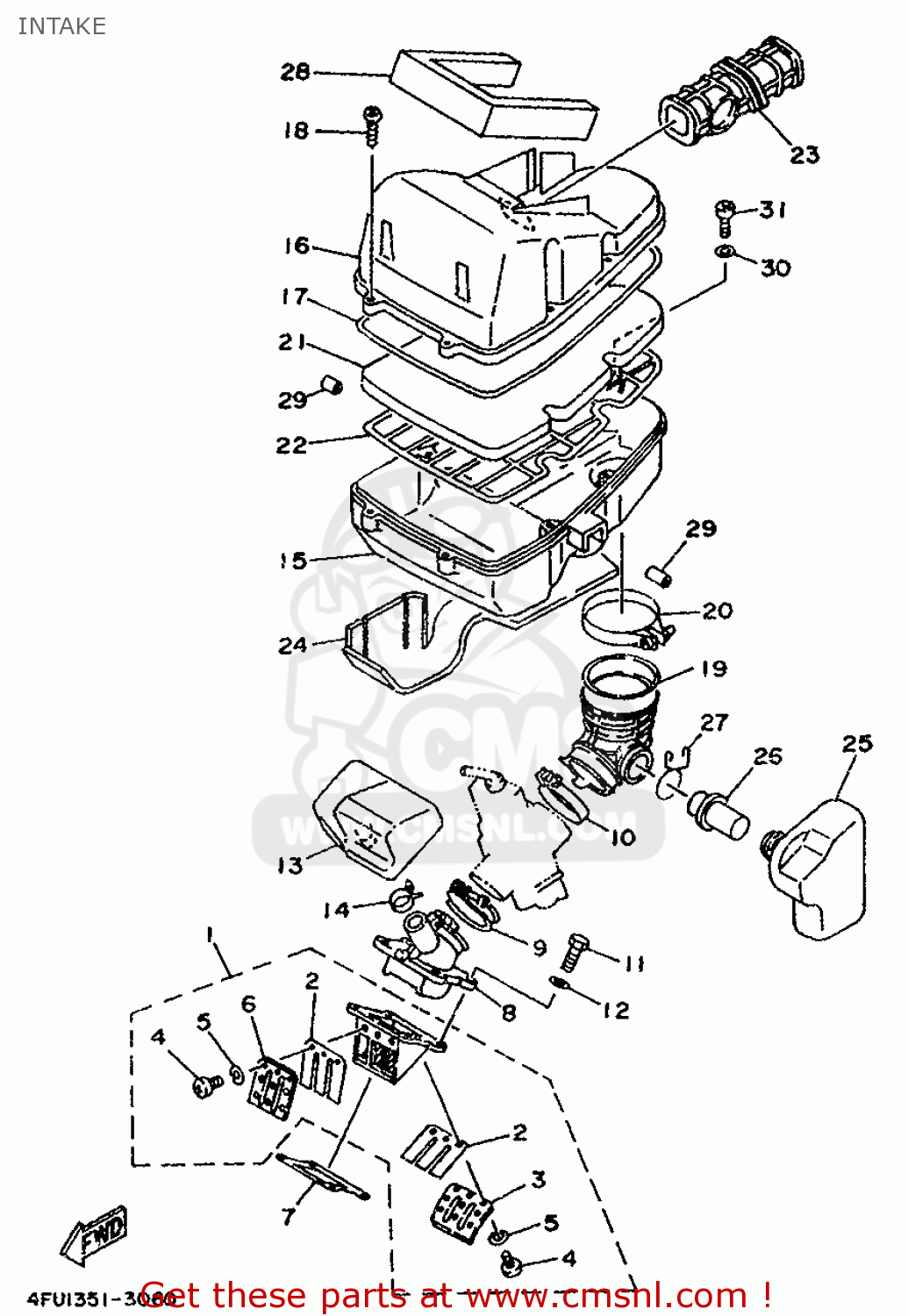 Yamaha Tdr125 1999 5ae3 France 295ae-351f1 Intake - Buy Original Intake 