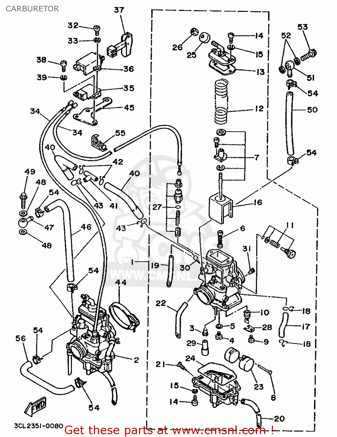 Yamaha TDR240 1990 3CL2 FRANCE 203CL-351F1 CARBURETOR - buy original ...