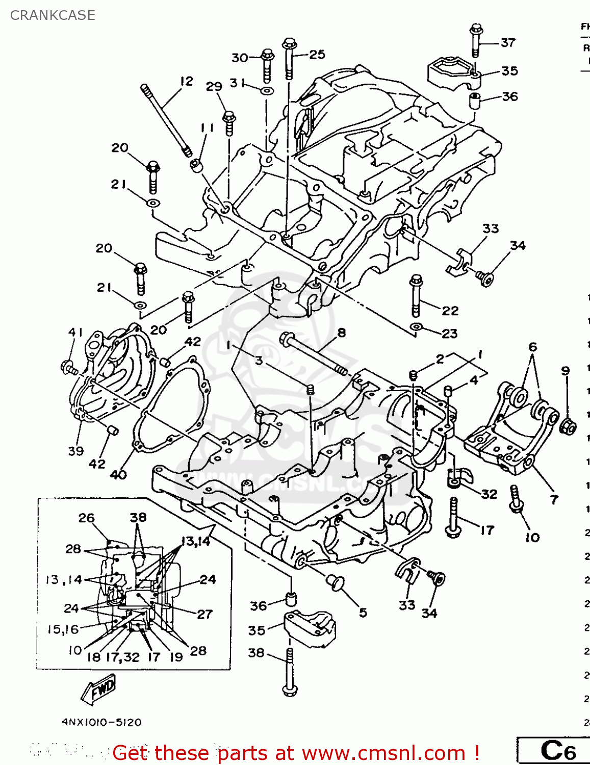 Yamaha TRX850 1996 4UN1 ENGLAND 264UN-300E2 CRANKCASE - buy original ...