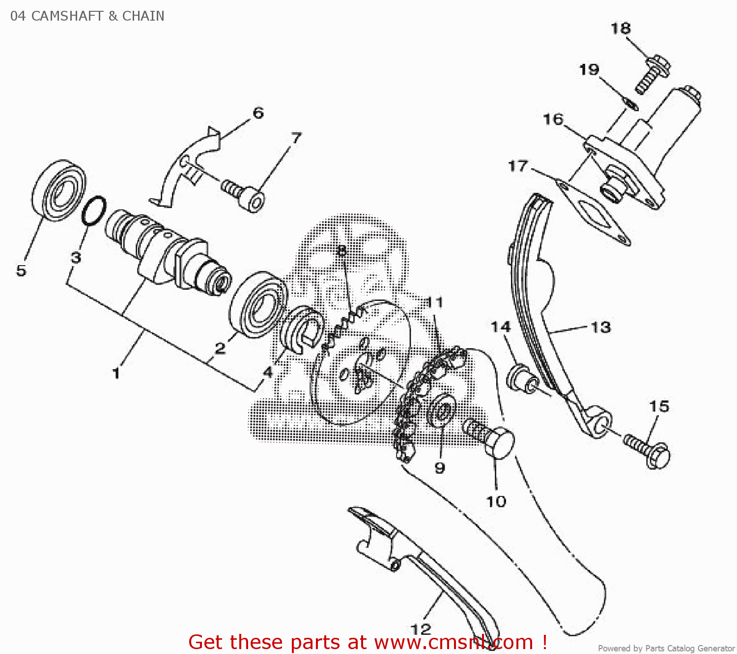 Yamaha TTR125LW 2009 19C9 EUROPE 1H19C100EA 04 CAMSHAFT & CHAIN buy