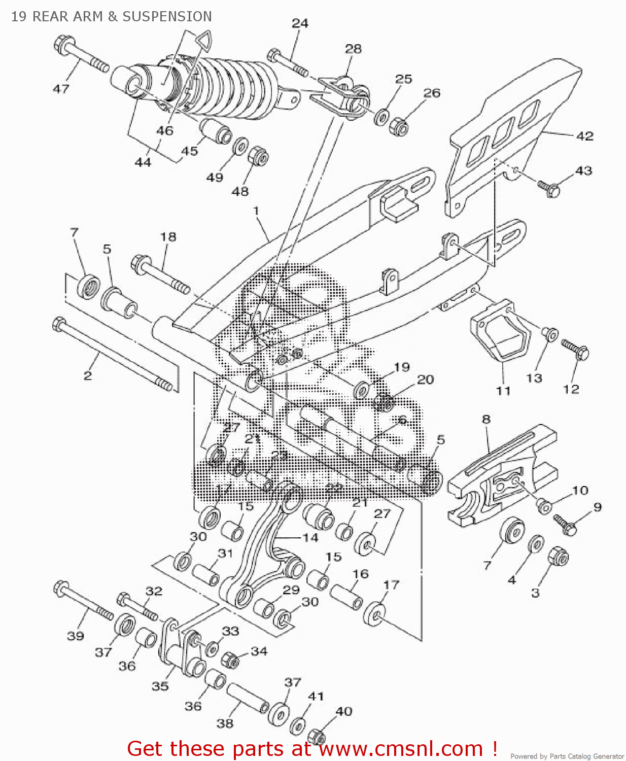 Yamaha TT-R125LW 2013 2CP2 EUROPE 1M2CP-300E1 19 REAR ARM & SUSPENSION ...