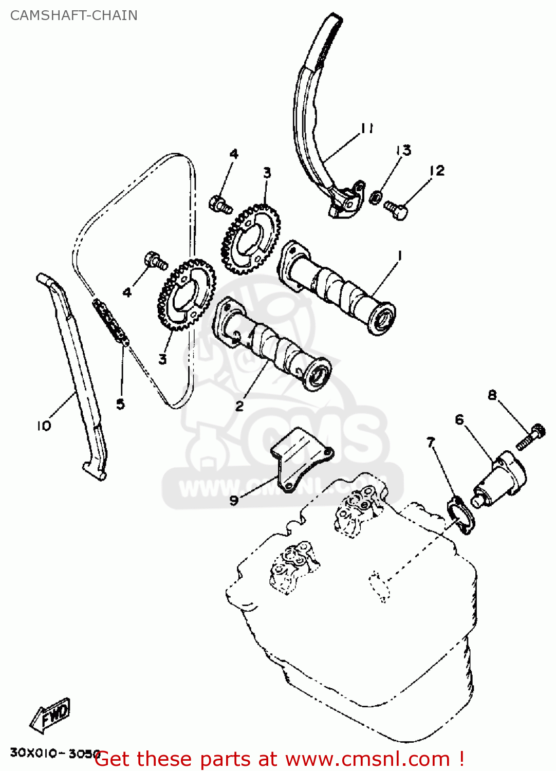 Yamaha TT350 1987 (H) USA CANADA CAMSHAFTCHAIN buy original CAMSHAFT