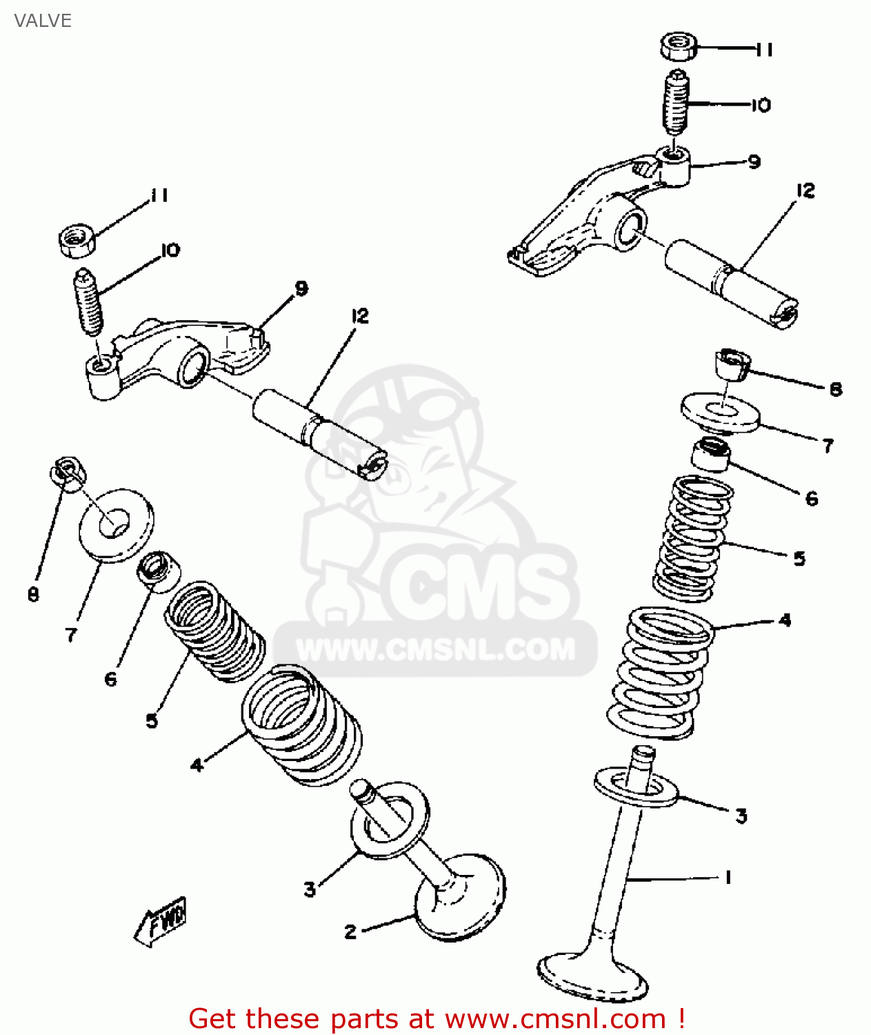 Yamaha TT500 OFFROAD 1977 USA VALVE - buy original VALVE spares online