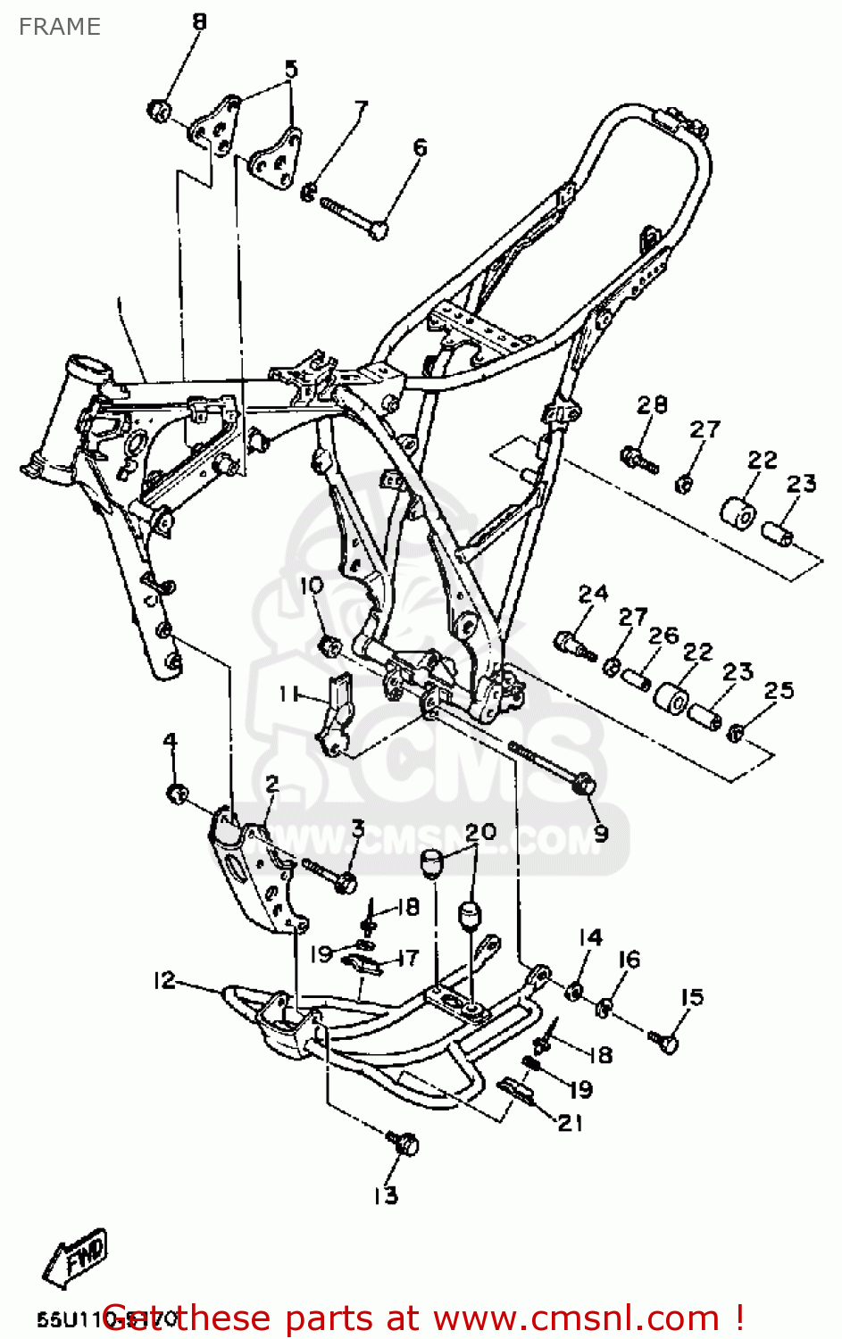 Yamaha TT600 OFFROAD 1985 (F) USA FRAME - buy original FRAME spares online