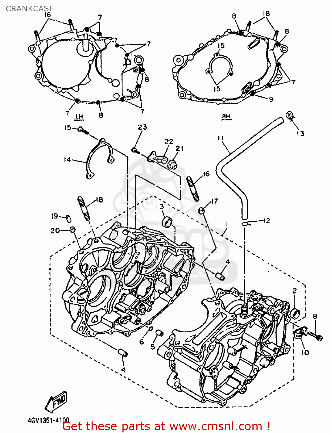 Yamaha TT600E 1996 4LW3 ITALY 264GV-300E2 CRANKCASE - buy original ...