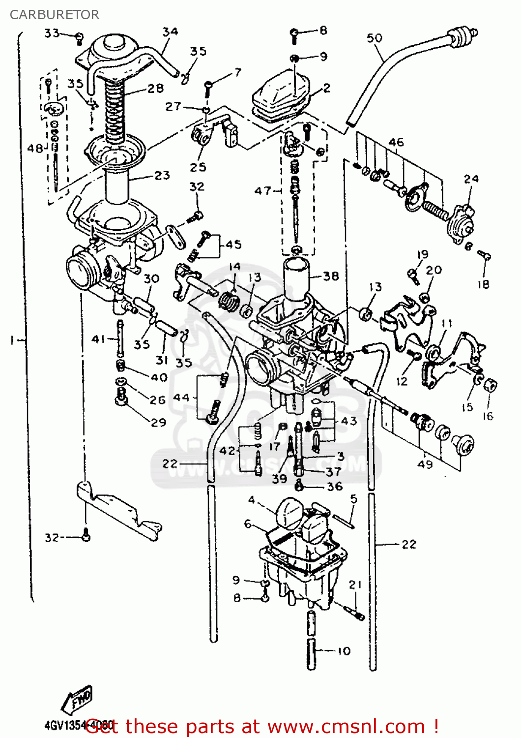 Yamaha TT600E 1998 4LW4 EUROPE 284GV-354E2 CARBURETOR - buy original ...