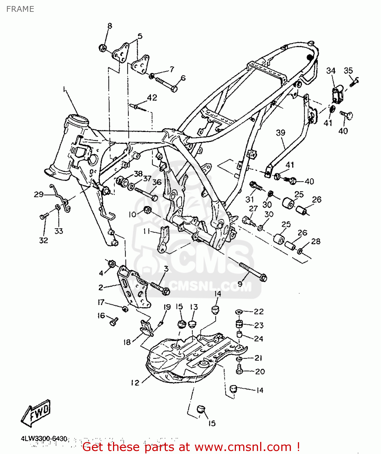 Yamaha TT600E 1998 4LW4 EUROPE 284GV-354E2 FRAME - buy original FRAME ...