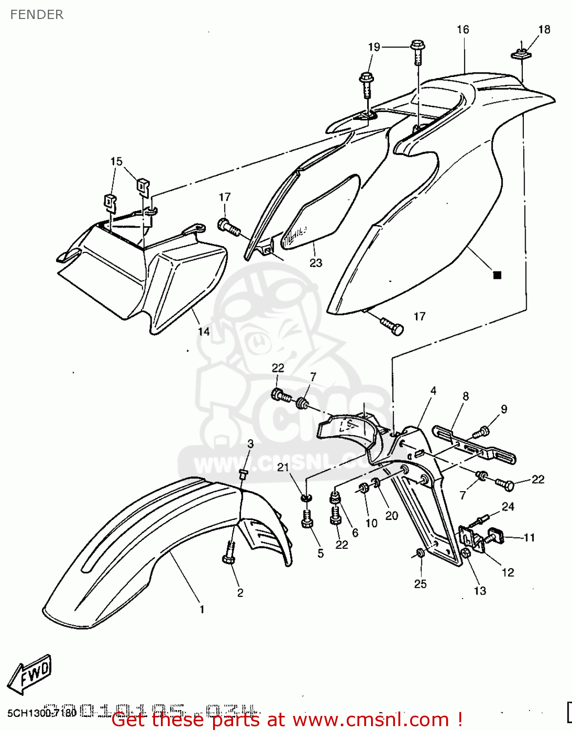 Yamaha TT600R 1999 5CH2 ISRAEL 295CH-300E1 FENDER - buy original FENDER ...