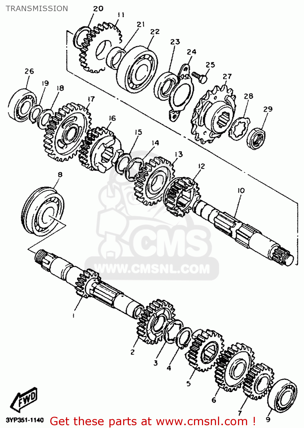 Yamaha TT600R 2000 5CH3 EUROPE 105CH-300E1 TRANSMISSION - buy original ...