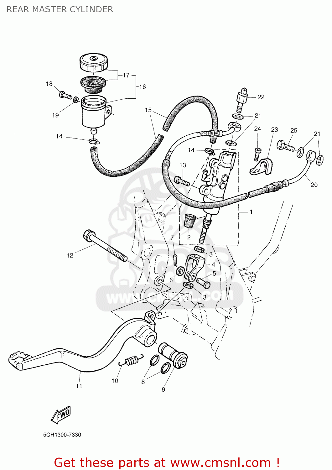 Yamaha TT600RE 2004 5CH5 ENGLAND 1C5CH-300E2 REAR MASTER CYLINDER - buy ...