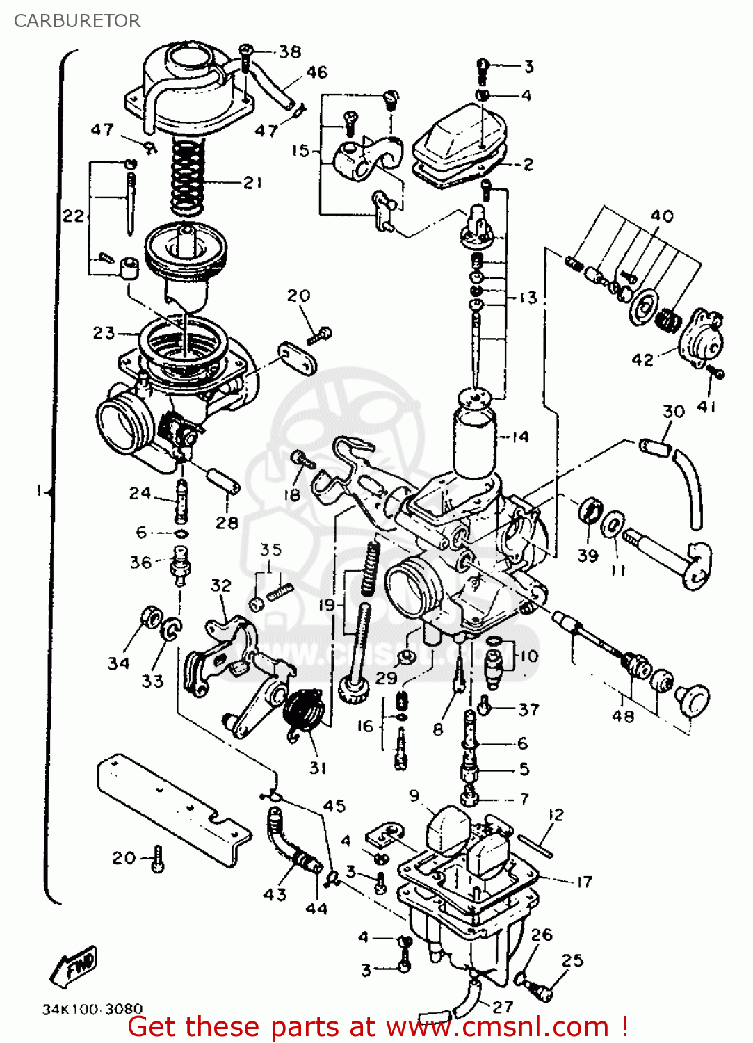 Yamaha TT600W 1989 3SW1 EUROPE 293SW-300E1 CARBURETOR - buy original ...