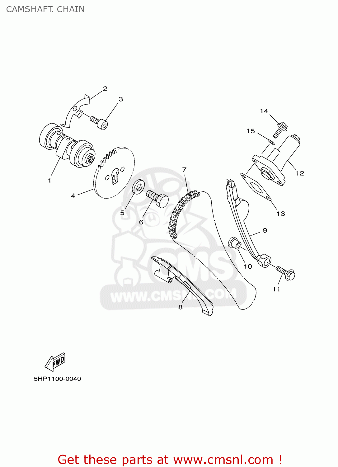 Yamaha TTR125 2002 5HPB GERMANY 1A5HP100E2 CAMSHAFT. CHAIN buy