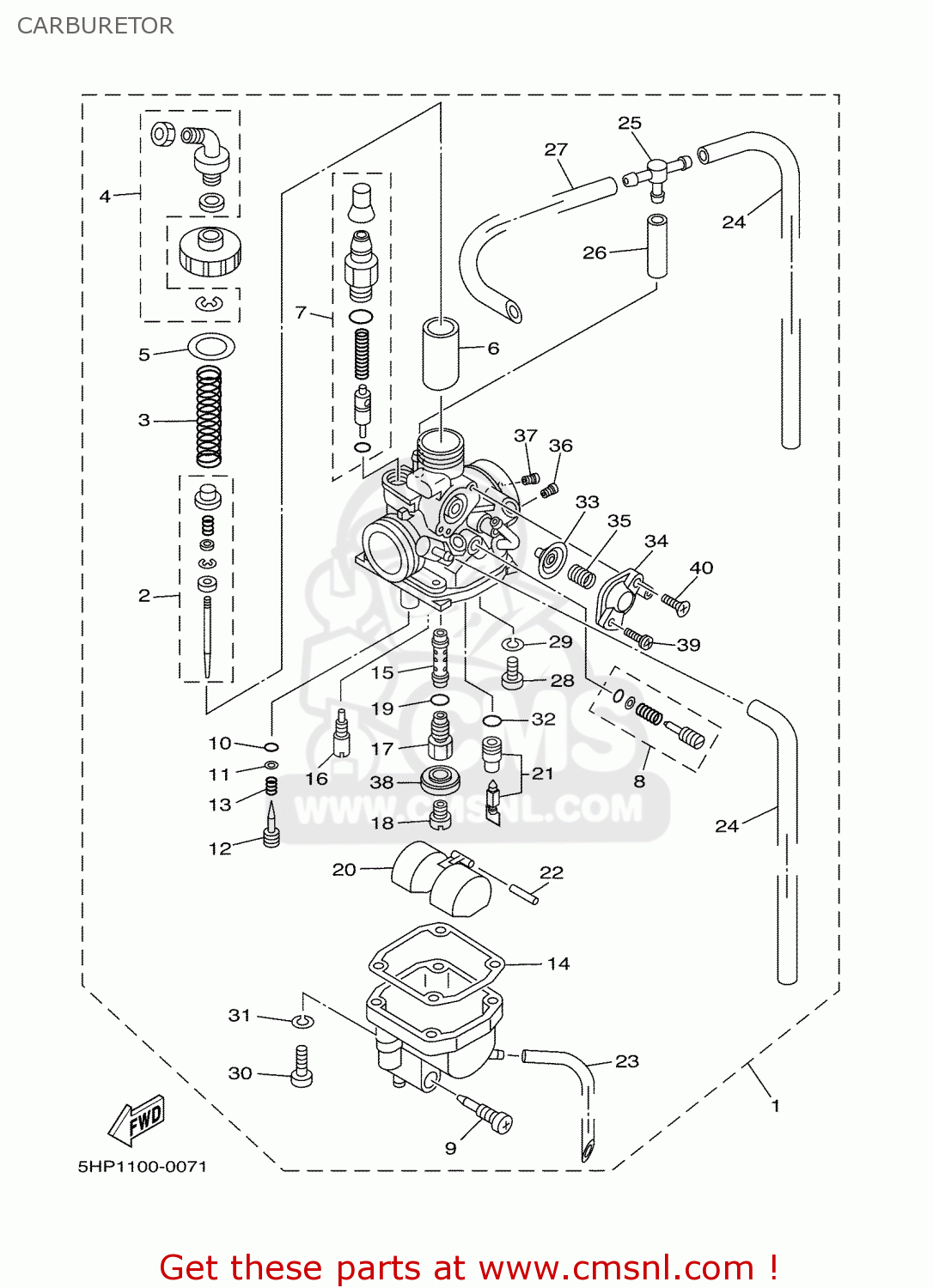 Yamaha Ttr125 2007 1b2h Europe 1f1b2 100e1 Carburetor Buy Original Carburetor Spares Online