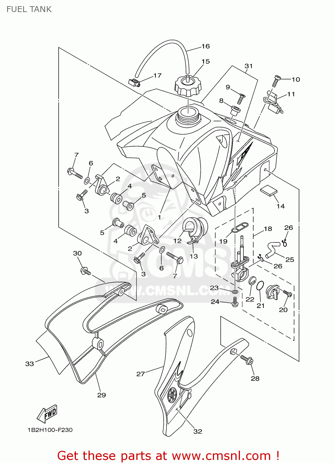 Yamaha TTR125 2007 1B2H EUROPE 1F1B2100E1 FUEL TANK buy original