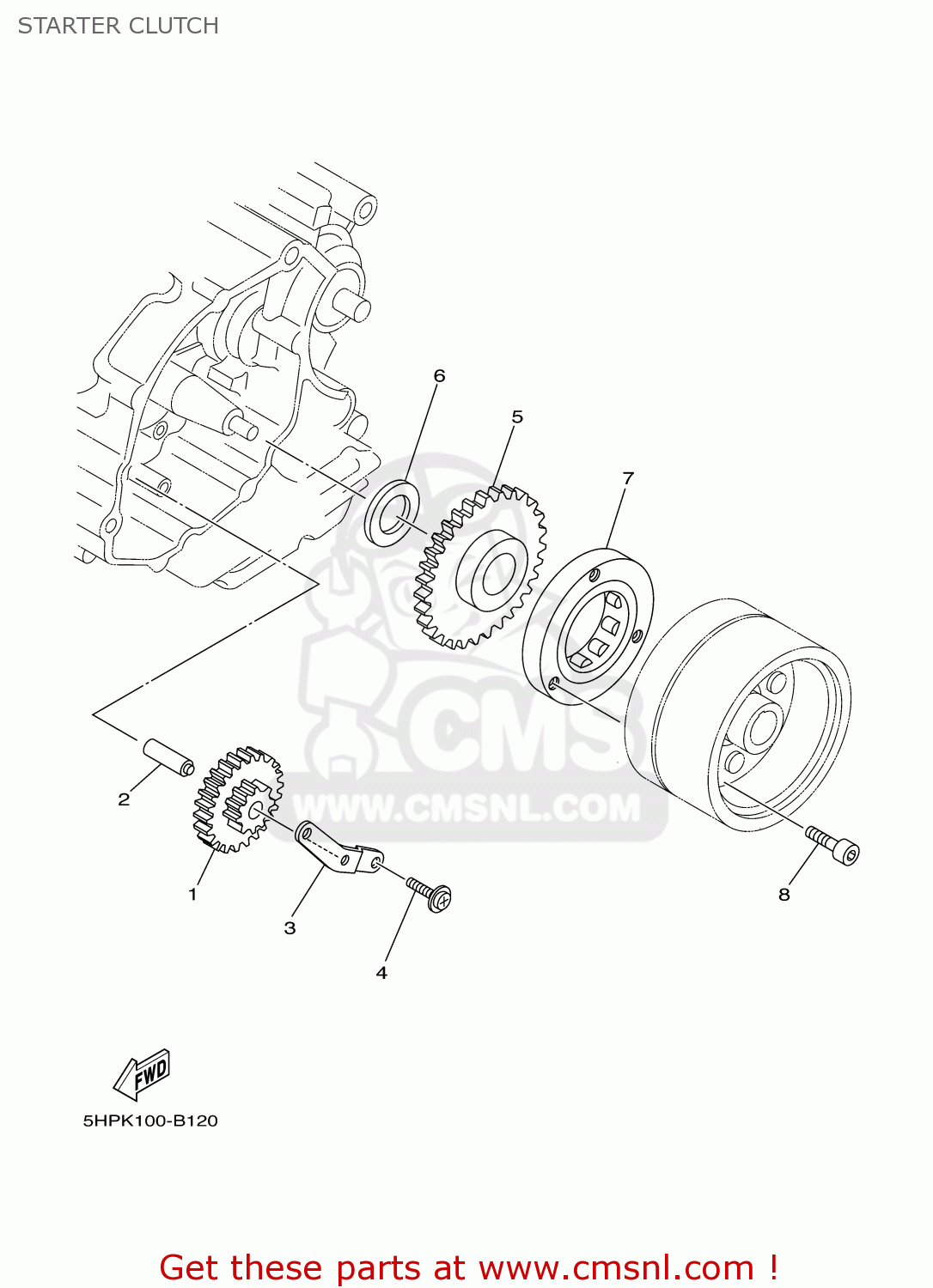 Yamaha TTR125E TTR125LWE 2003 (3) USA / LARGE WHEEL MODEL STARTER CLUTCH buy original STARTER