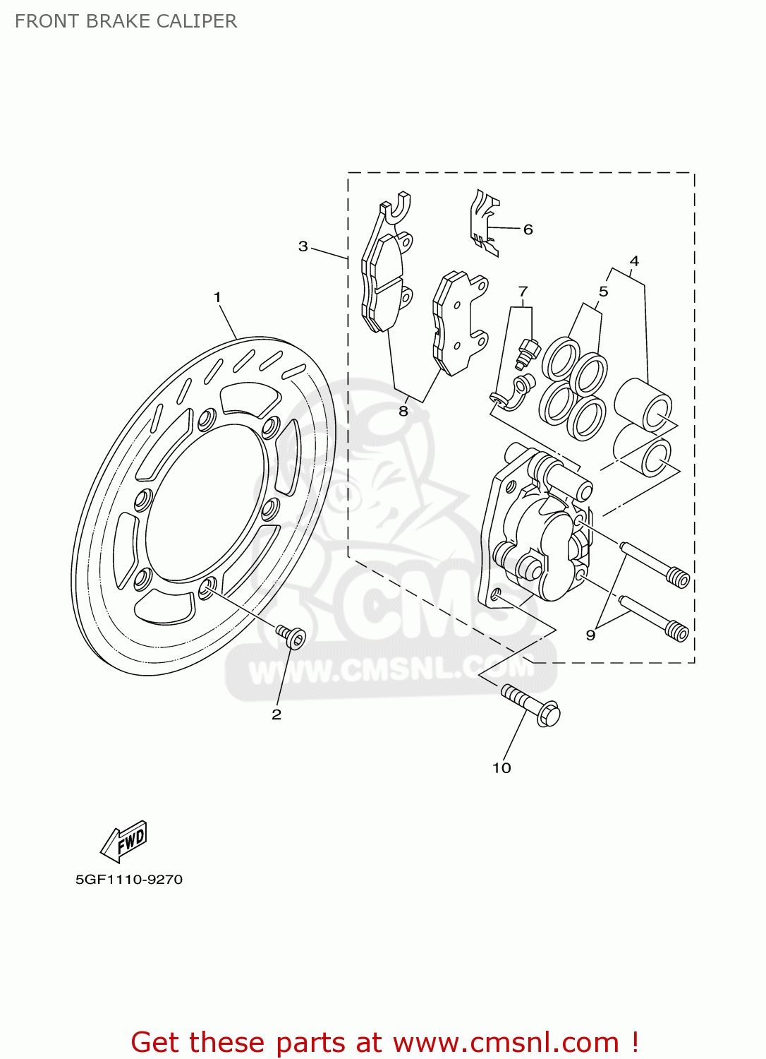 Yamaha TTR250 TTR250C 2003 (3) USA CALIFORNIA FRONT BRAKE CALIPER buy