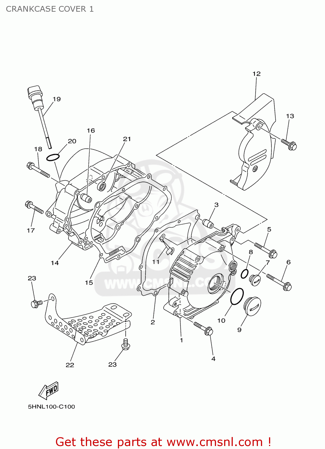 Yamaha TTR90 2004 5HNJ AUSTRIA 1C5HN-100E1 CRANKCASE COVER 1 - buy ...