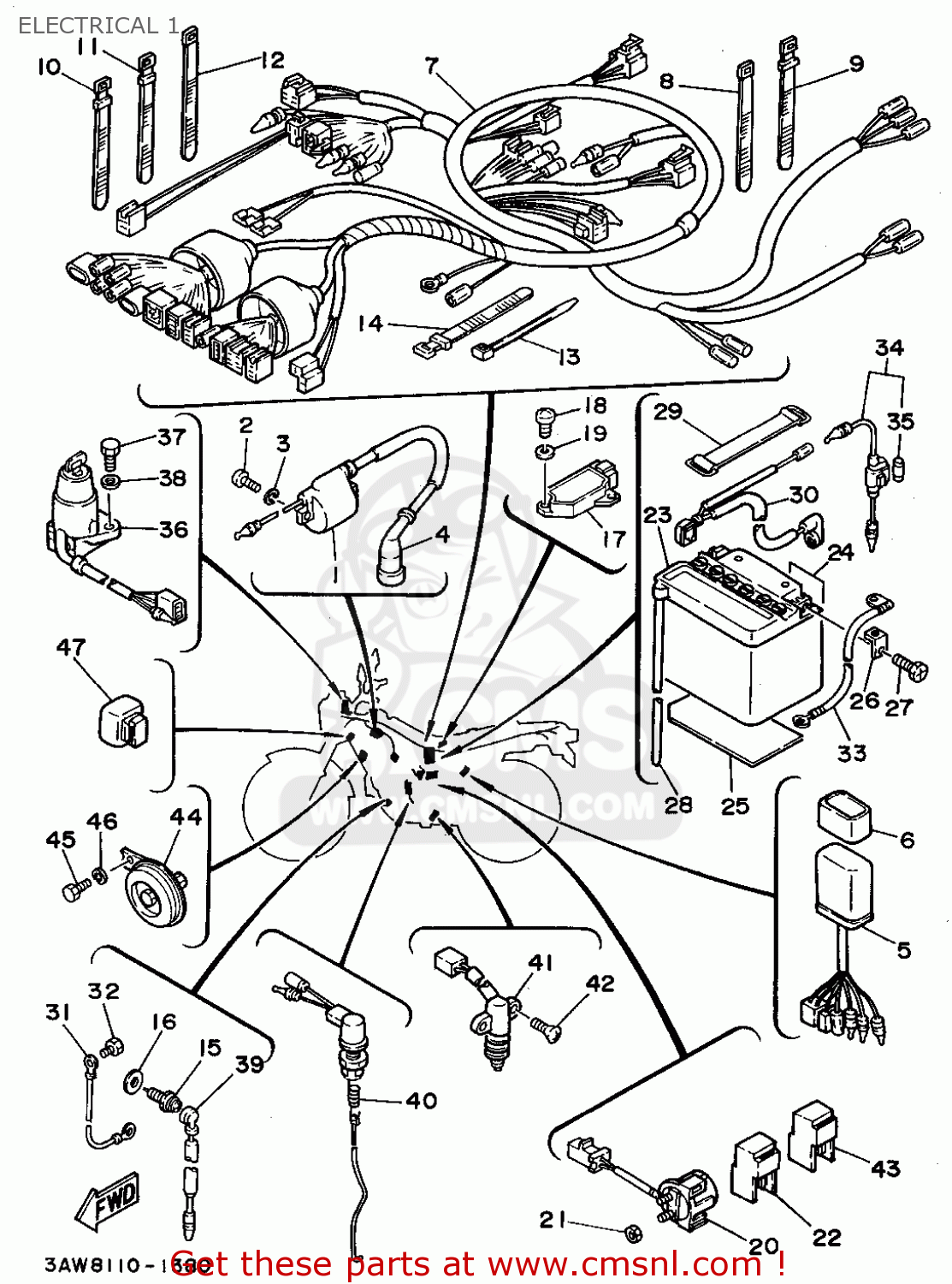 Yamaha TW200 1994 3AWH TRAILWAY USA ELECTRICAL 1 buy original