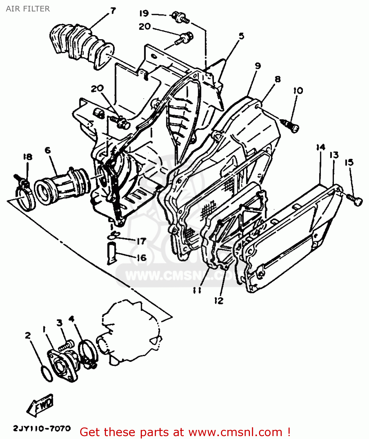 Yamaha TW200 TRAILWAY 1987 (H) USA AIR FILTER buy original AIR FILTER spares online