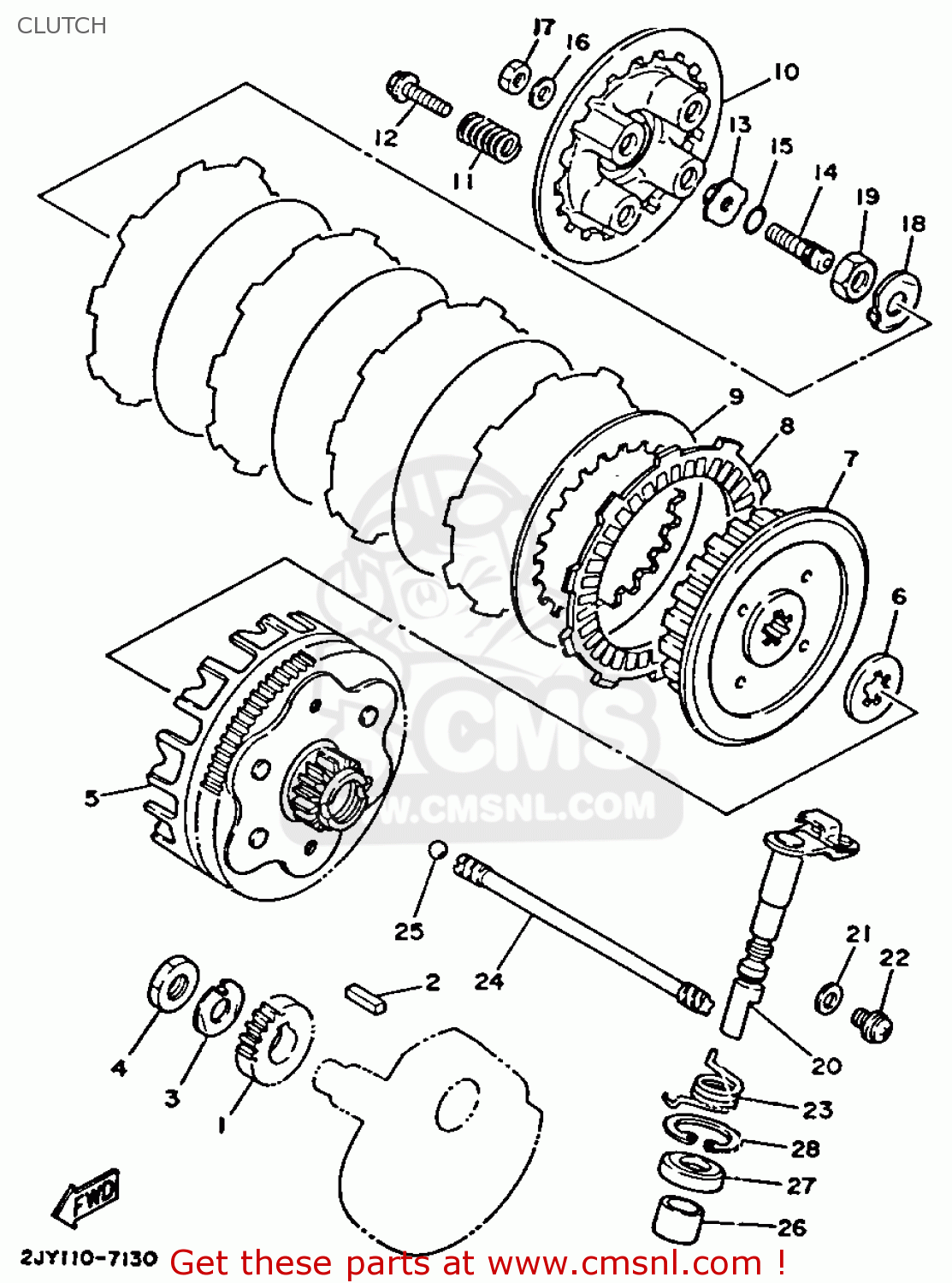 Yamaha TW200 TRAILWAY 1987 (H) USA CLUTCH buy original CLUTCH spares