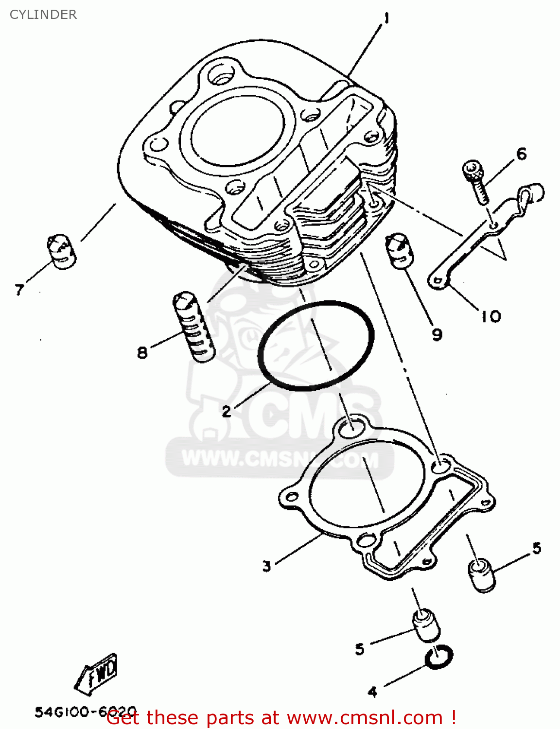 Yamaha TW200 TRAILWAY 1987 (H) USA CYLINDER buy original CYLINDER