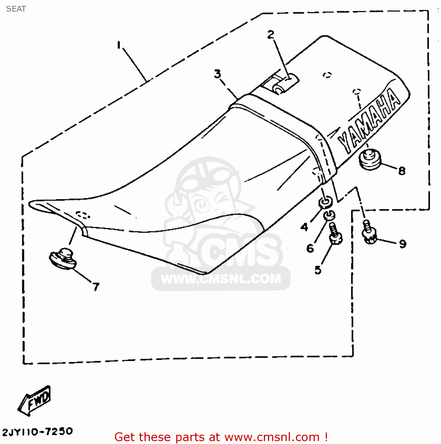 Yamaha TW200 TRAILWAY 1987 (H) USA SEAT buy original SEAT spares online
