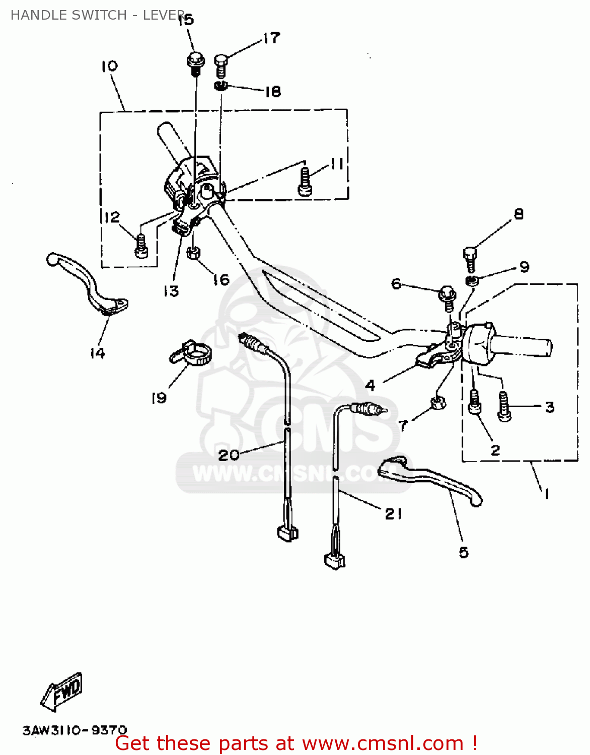 Yamaha TW200 TRAILWAY 1991 (M) USA HANDLE SWITCH LEVER buy original